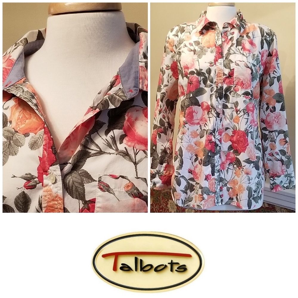 Talbots Flowered Blouse